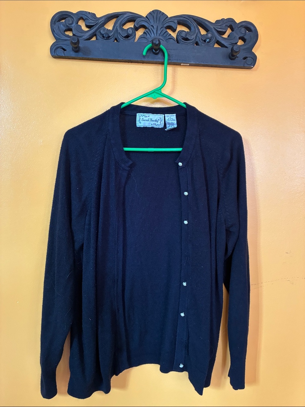 Women's Black Button-Front Cardigan Sweater